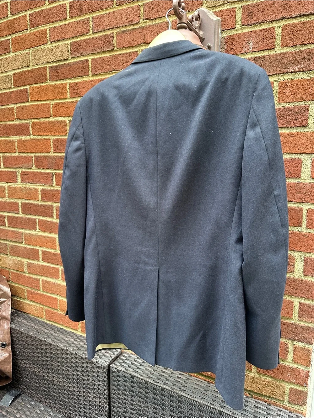 Men's Navy Two-Button Blazer with Gold Buttons